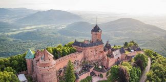 Chateau du Haut Koenigsbourg vue du ciel