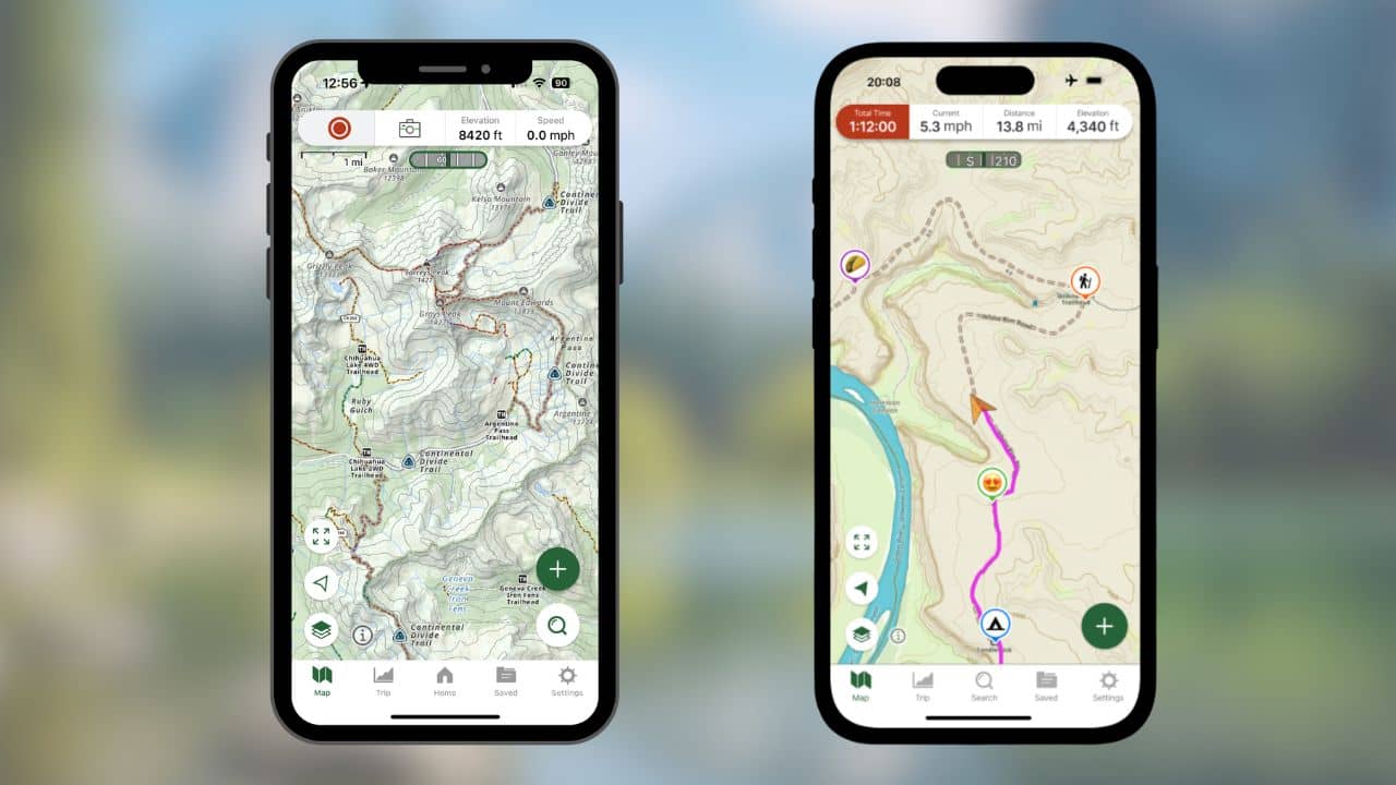 Application randonnée Gaia GPS