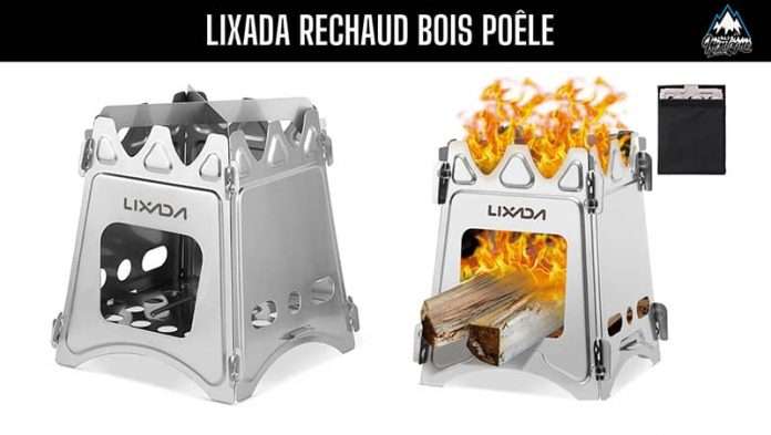 Poêle à Bois En Titane – Réchaud Pliable, Léger – Support Stable, Montage 1 Min – Sac De Transport Inclus – Pour Camping, Pique-nique, Barbecue – 1-2 Personnes