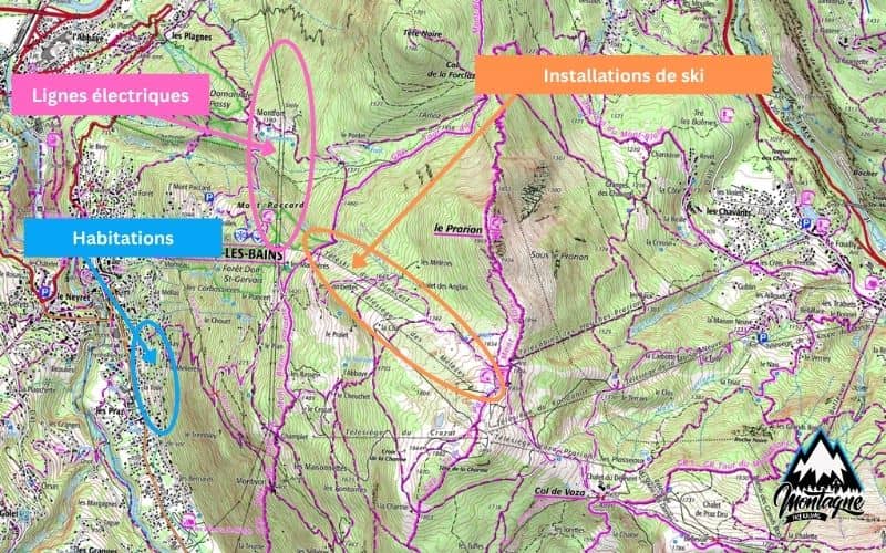 aménagements humains carte IGN