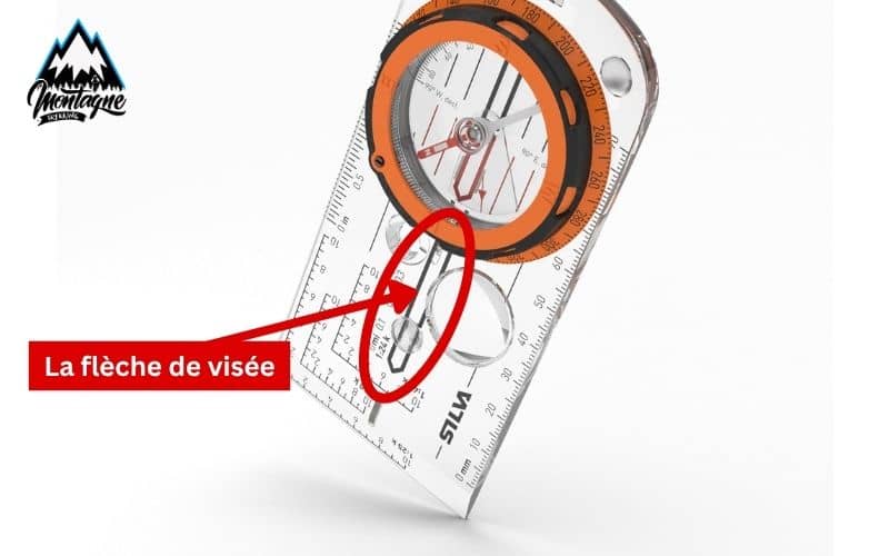 La flèche de visée de la boussole