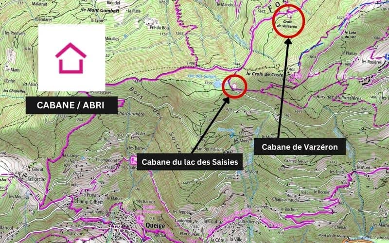 Trouver une cabane sur la carte IGN