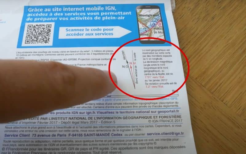 la déclinaison magnétique carte IGN