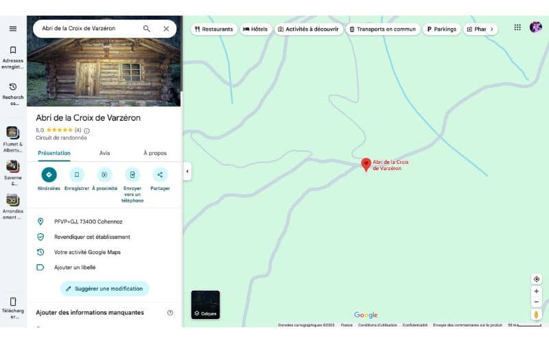 trouver cabane google maps