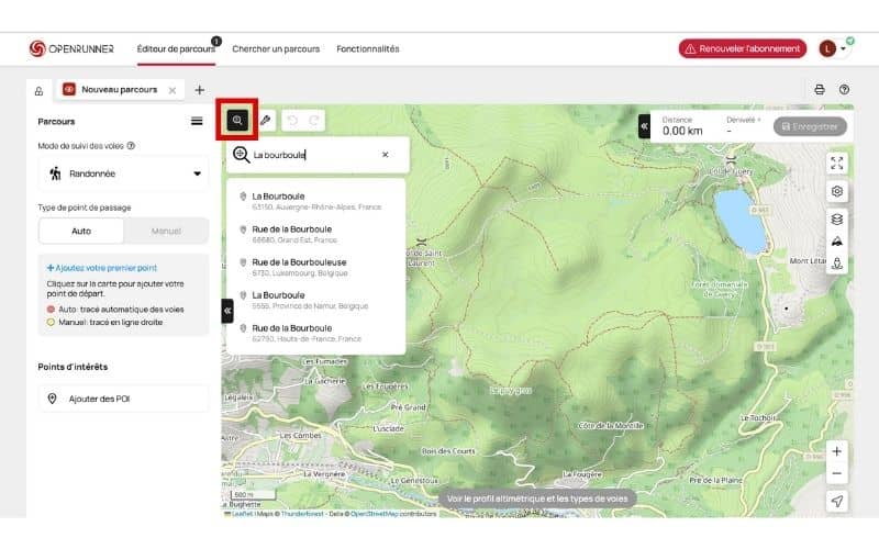 Définir le point de départ de sa randonnée
