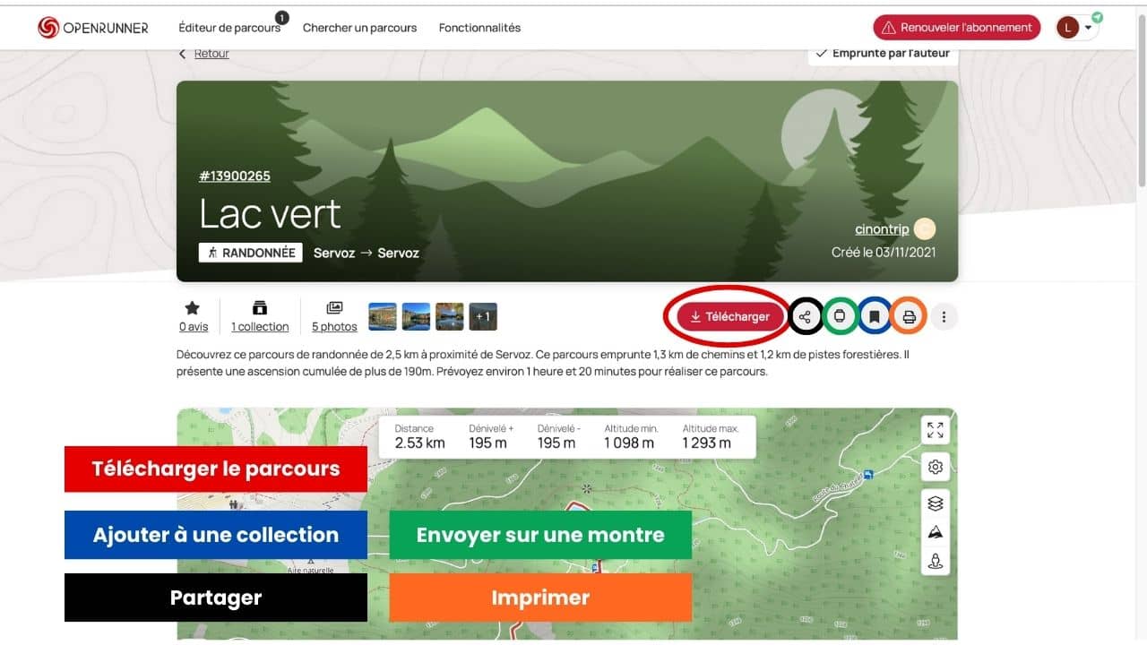 Fiche de parcours openrunner