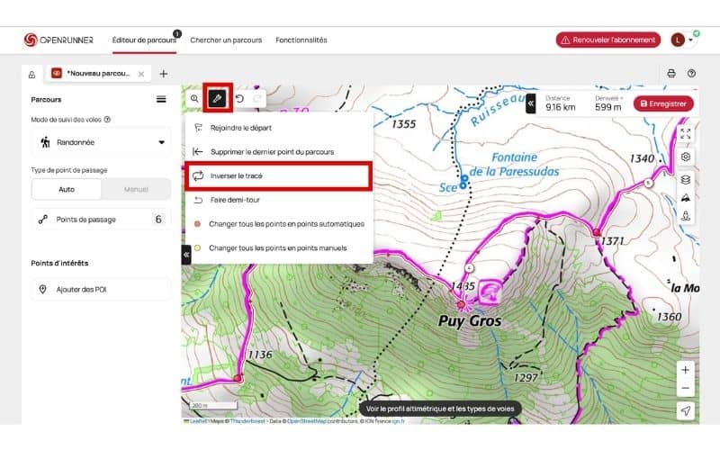 Inverser parcours openrunner