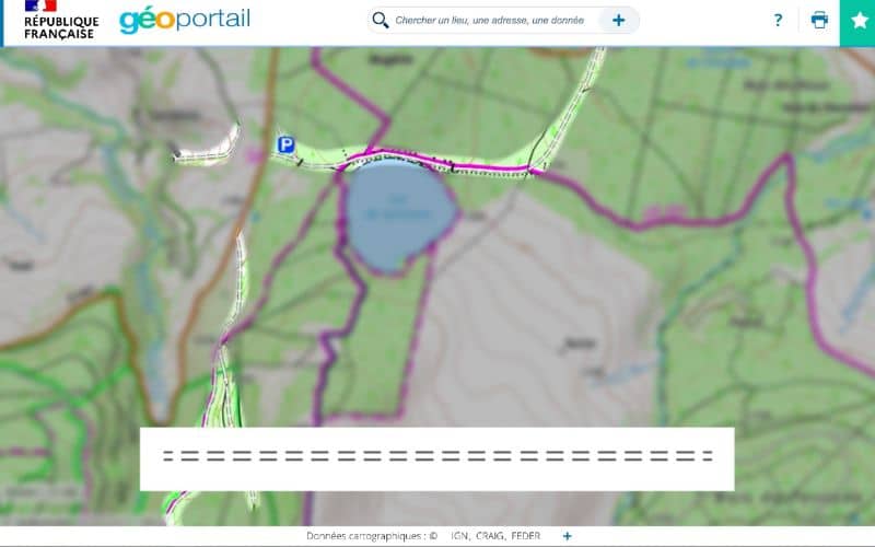 Route non carrossable carte IGN
