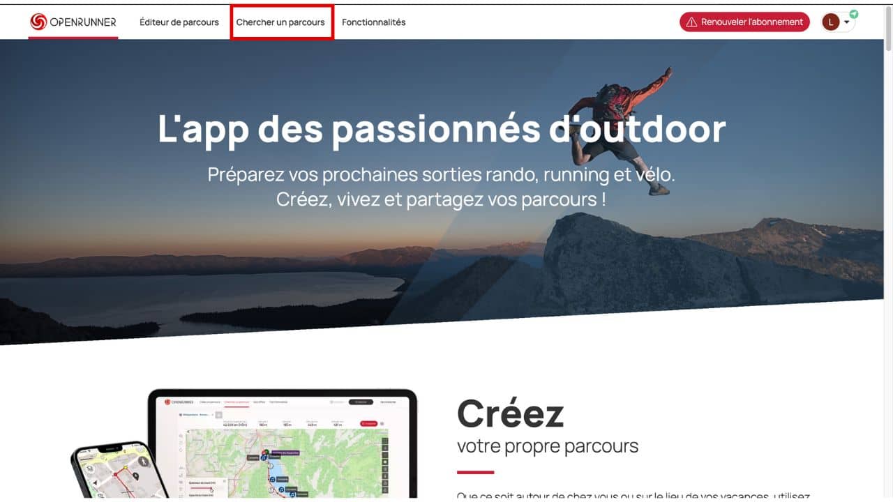 comment trouver un parcours sur Openrunnner