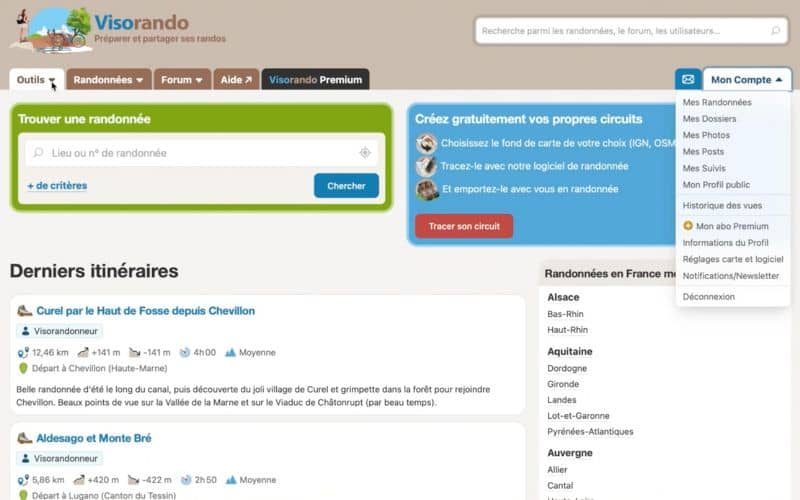 page d'accueil visorando