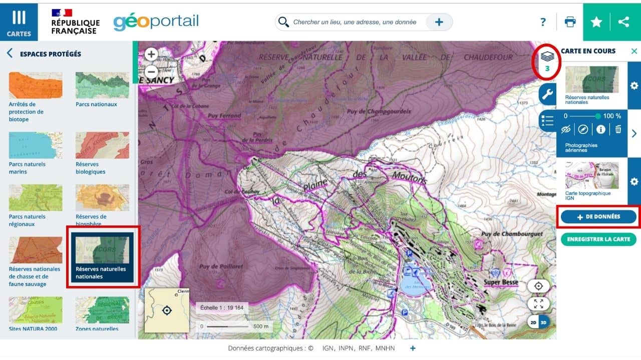 réserves naturelles géoportail
