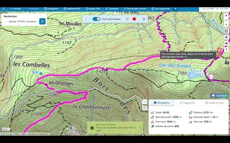 terminer parcours Visorando