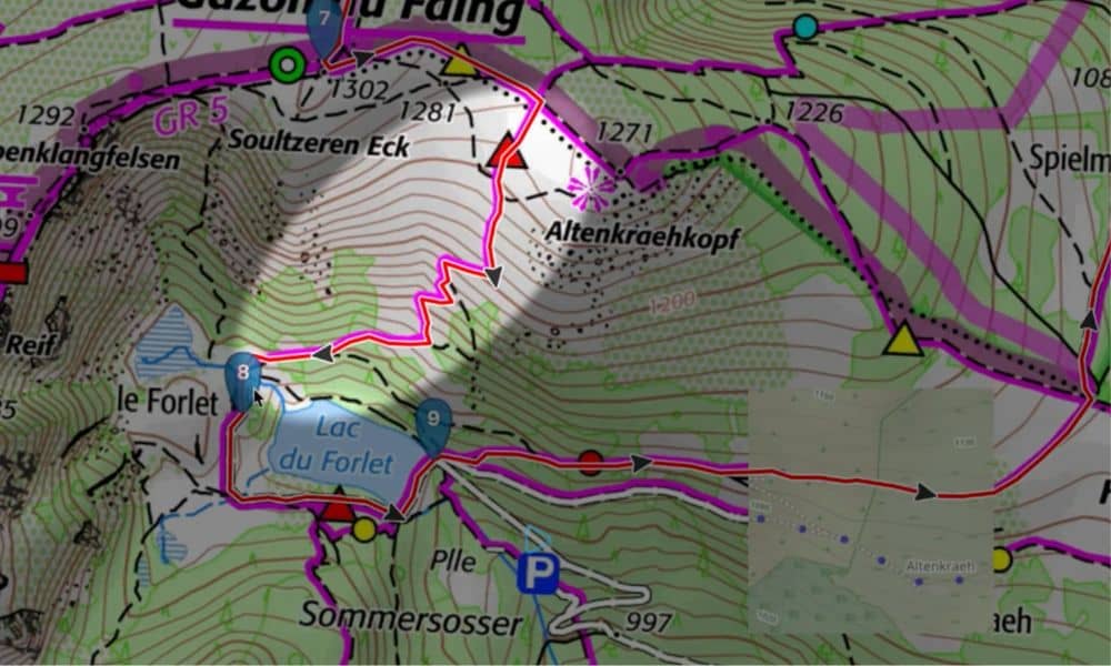 courbes de niveau dénivelé rando