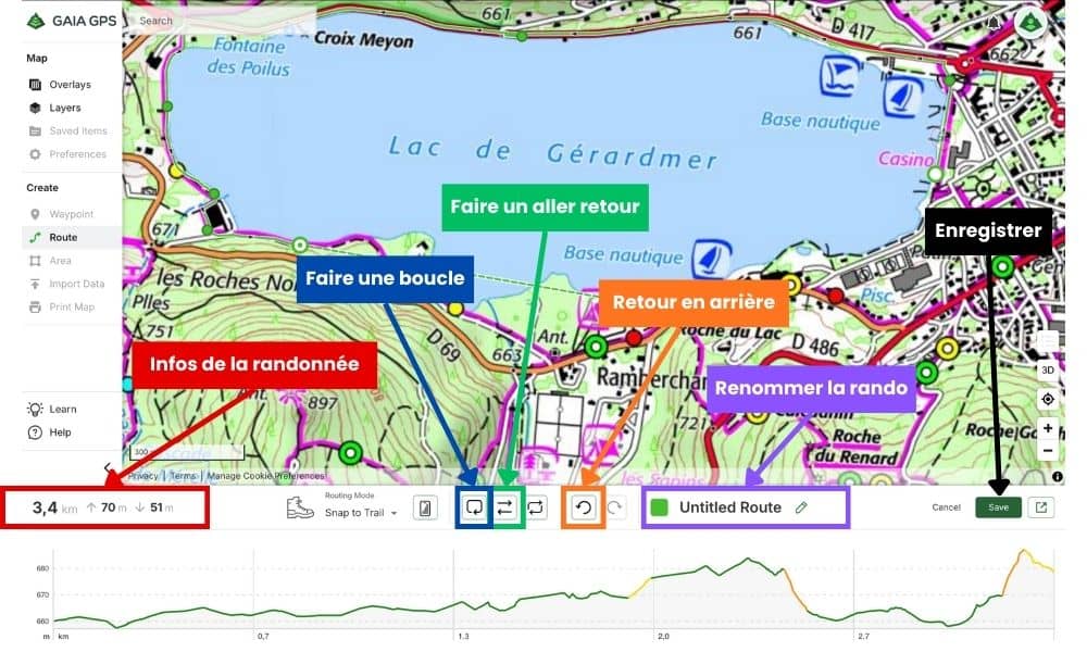 créer trace GPX Gaia GPS