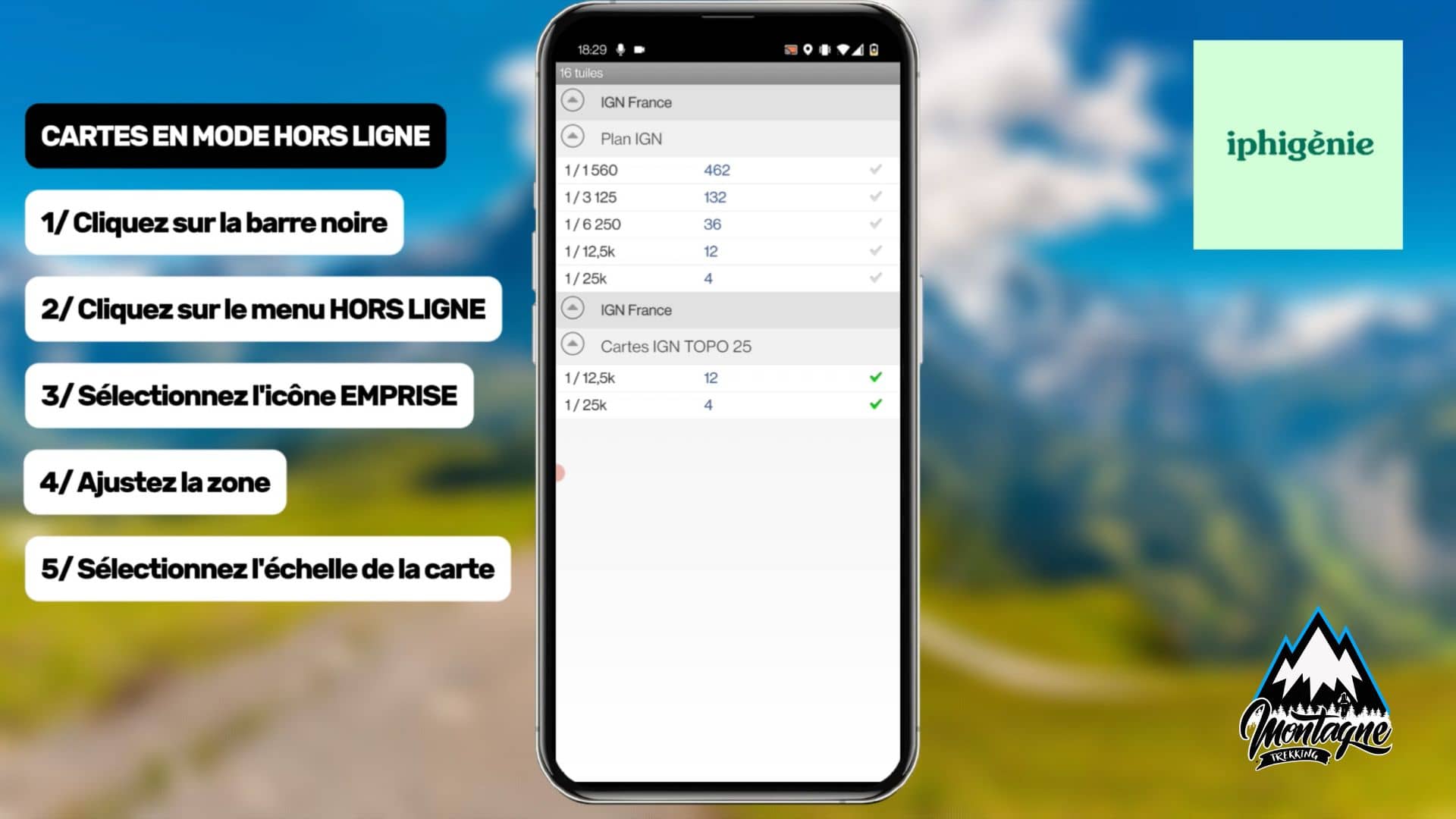 légende cartes IGN Iphigénie