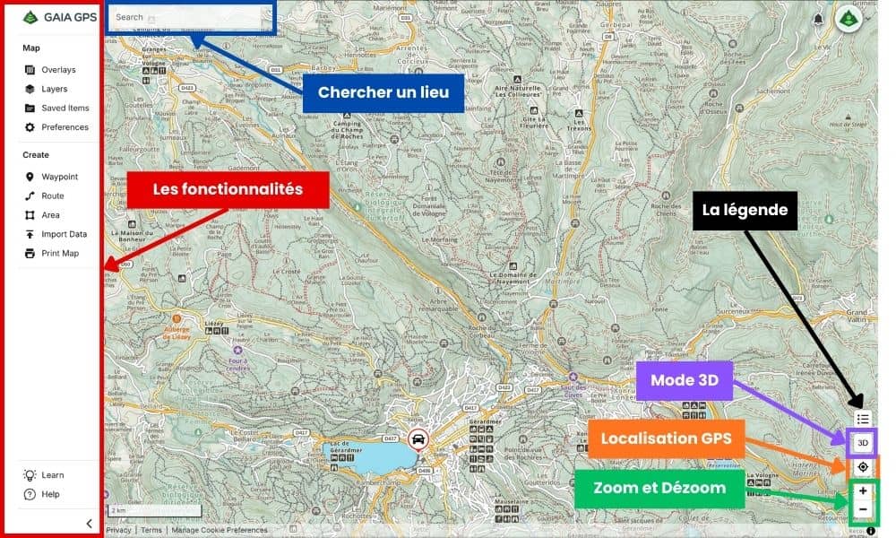 page d'accueil Gaia GPS