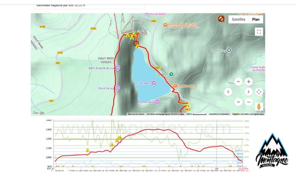 profil altimétrique + carte