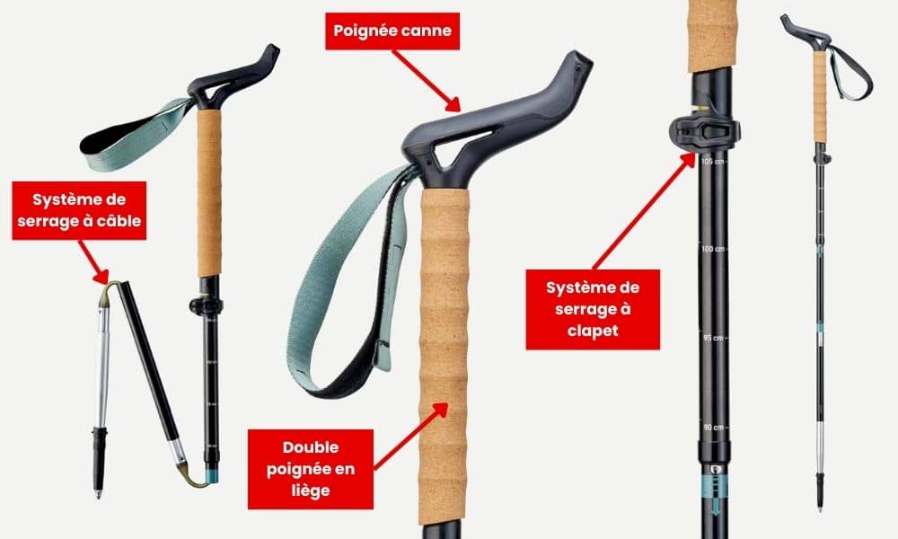 Baton canne décathlon randonnée