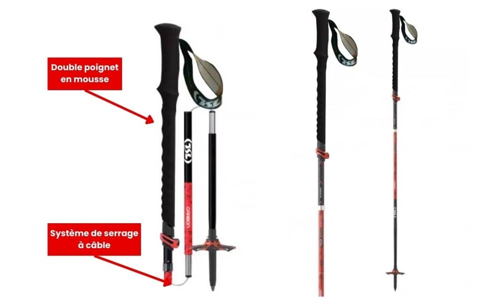 bâtons de randonnée en carbone TSL