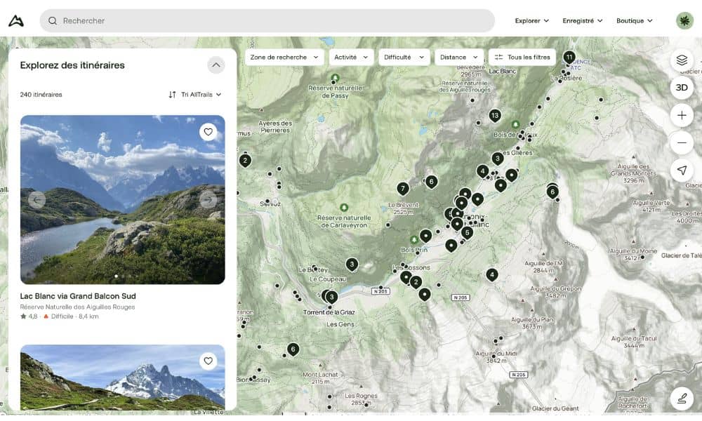 trouver randos application alltrails