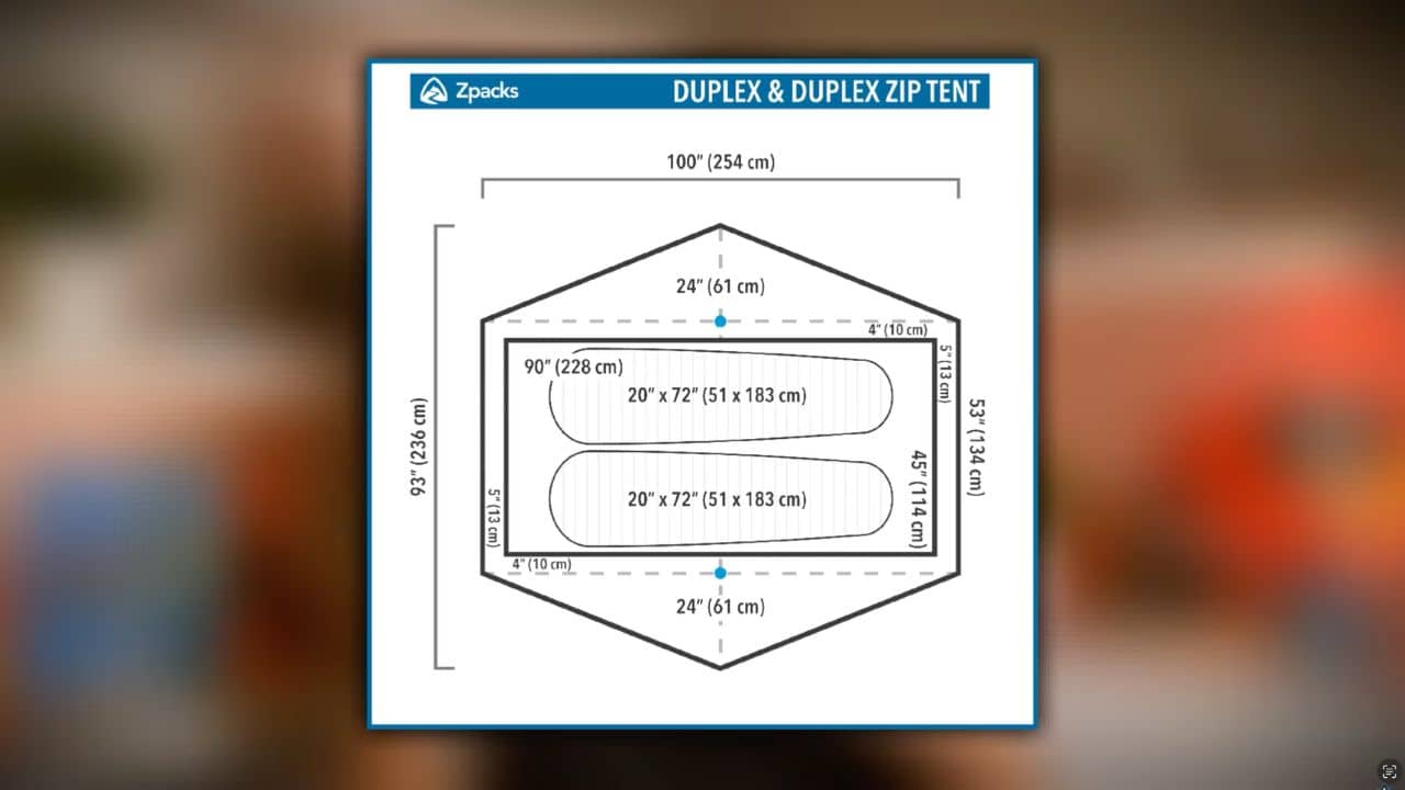 dimensions tente zpacks duplex
